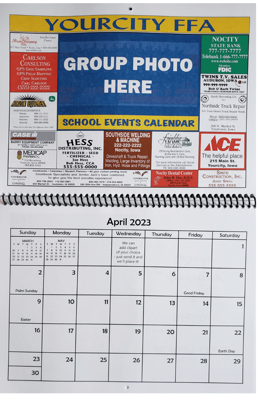 Image of fundraising calendar