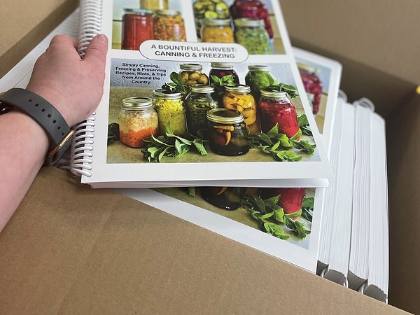 A Bountiful Harvest Cookbooks ready to ship in their box